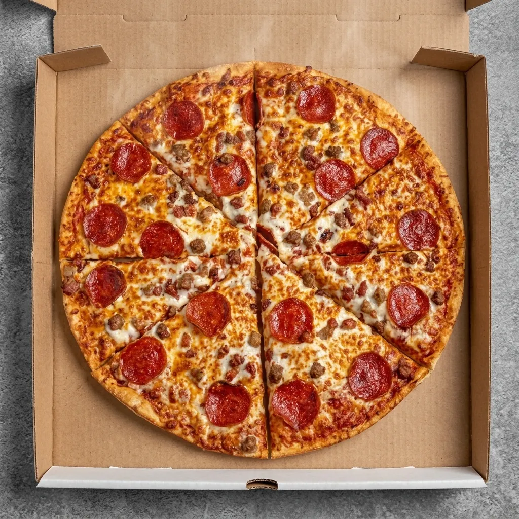 Classic pepperoni pizza fresh from the oven in Northeast Calgary